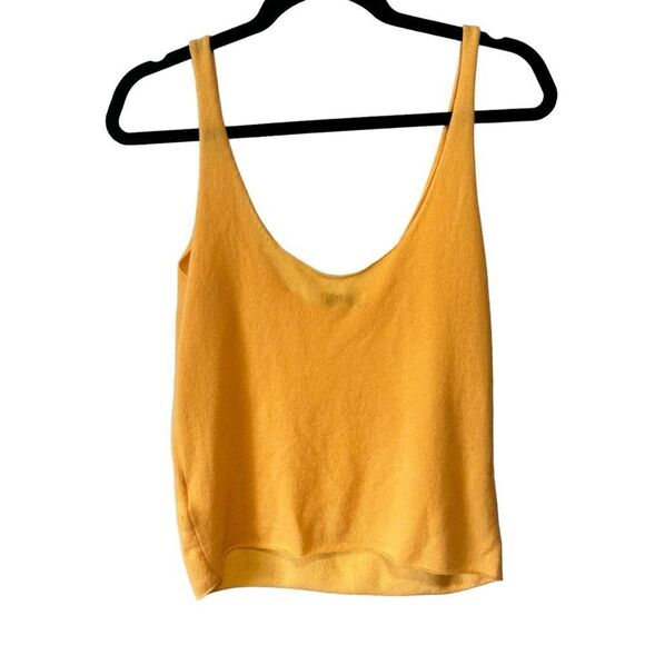 Revolve Vince Cashmere Knit Scoop Neck Tank Camisole Orange Yellow Size Medium - Picture 9 of 10